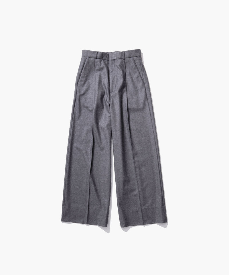 MERINO COLLEGE FLANNEL | TUCKED WIDE PANTS