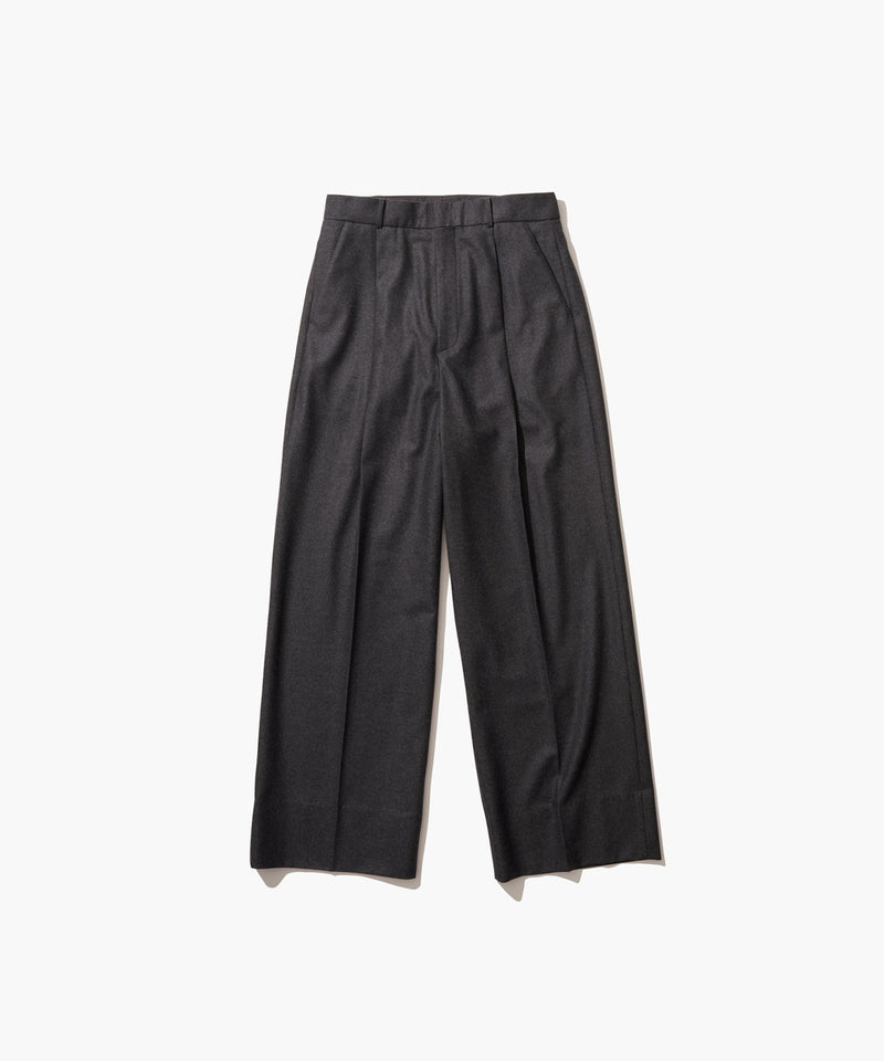 MERINO COLLEGE FLANNEL | TUCKED WIDE PANTS