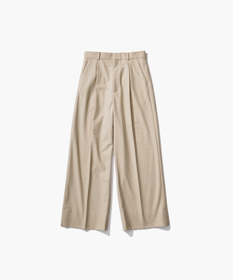 MERINO COLLEGE FLANNEL | TUCKED WIDE PANTS